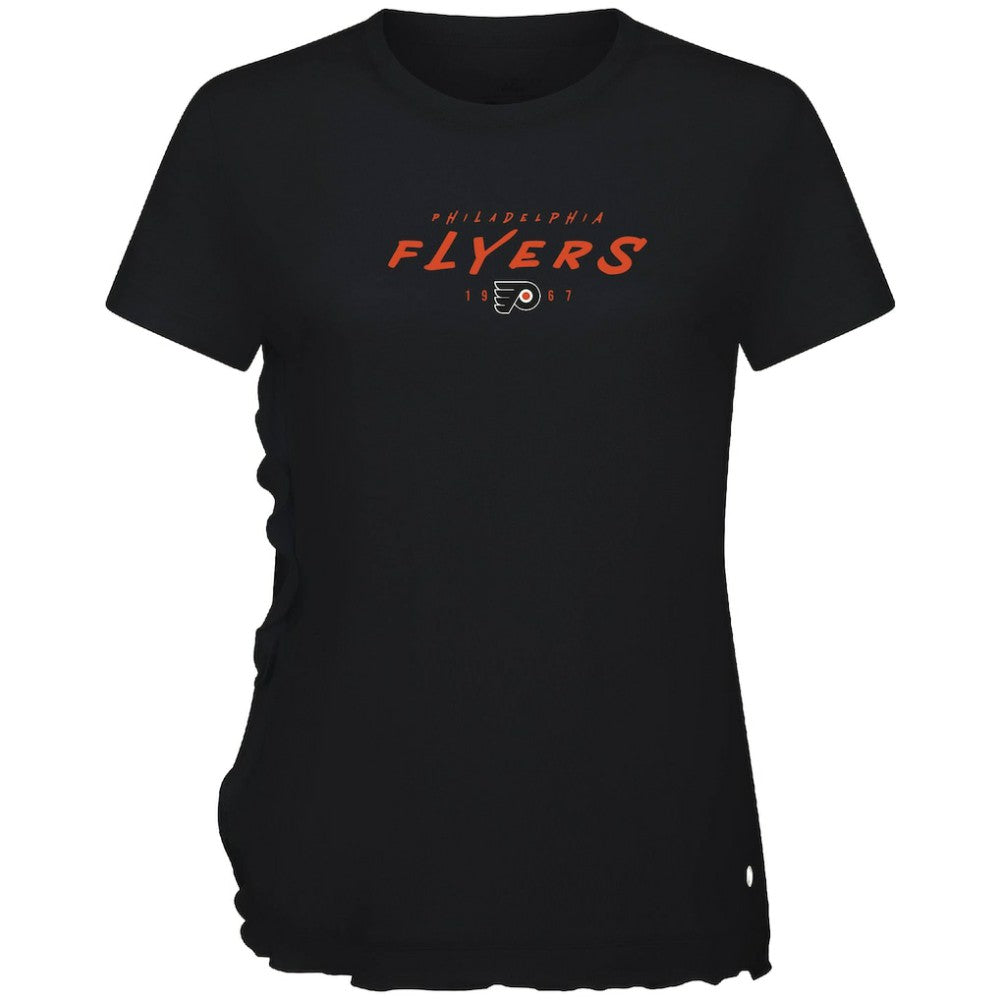 Philadelphia Flyers Levelwear Women's Airflow Scratched T-Shirt - Black T-shirts