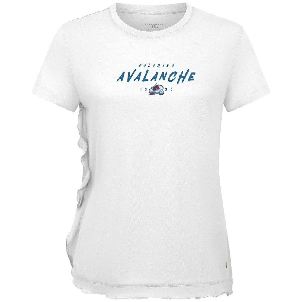 Colorado Avalanche Levelwear Women's Airflow Scratched T-Shirt - White T-shirts
