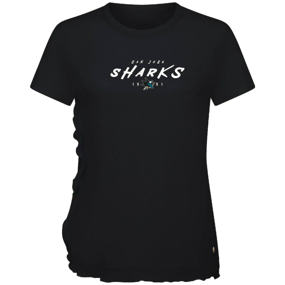 San Jose Sharks Levelwear Women's Airflow Scratched T-Shirt - Black T-shirts