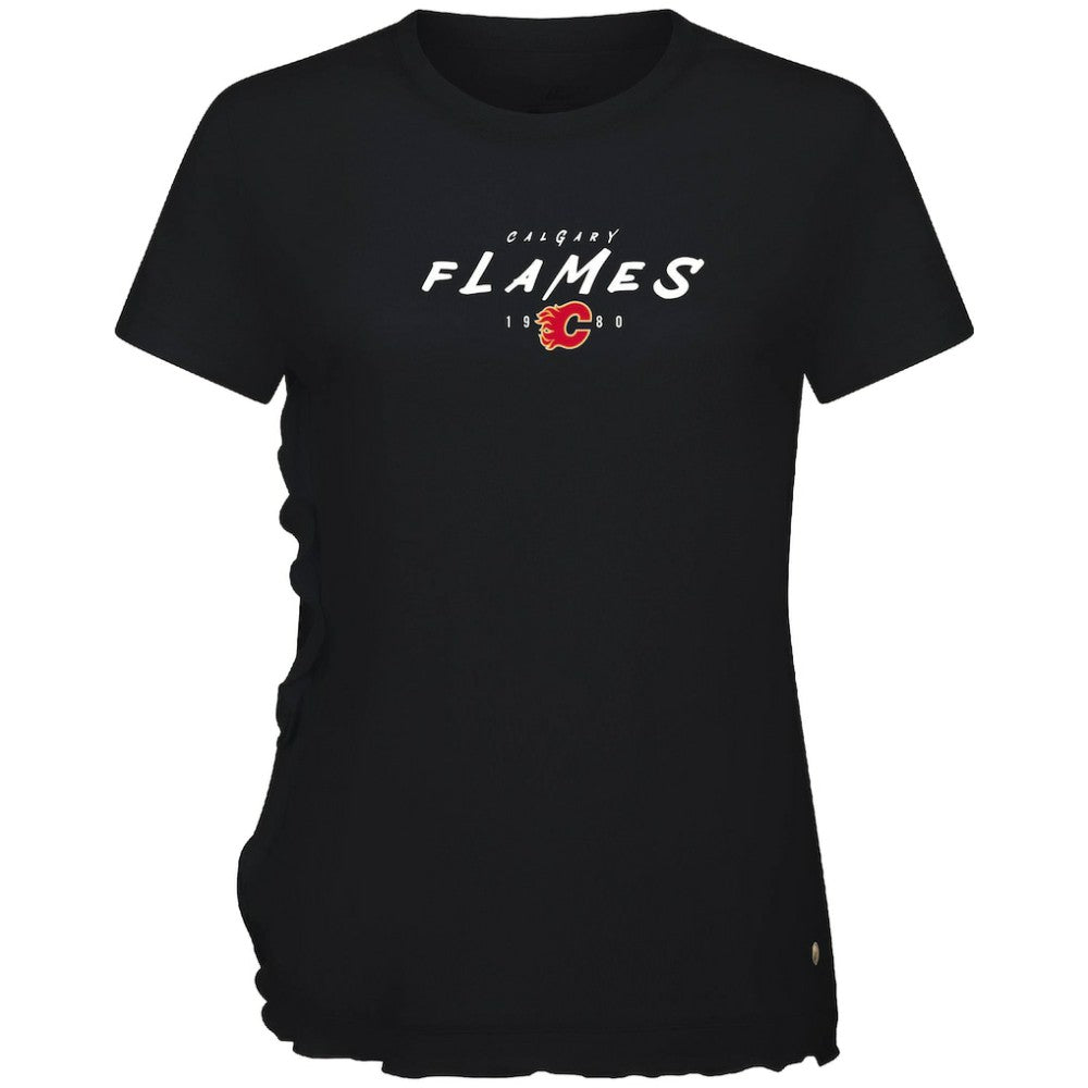 Calgary Flames Levelwear Women's Airflow Scratched T-Shirt - Black T-shirts