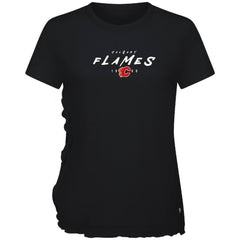 Calgary Flames Levelwear Women's Airflow Scratched T-Shirt - Black T-shirts