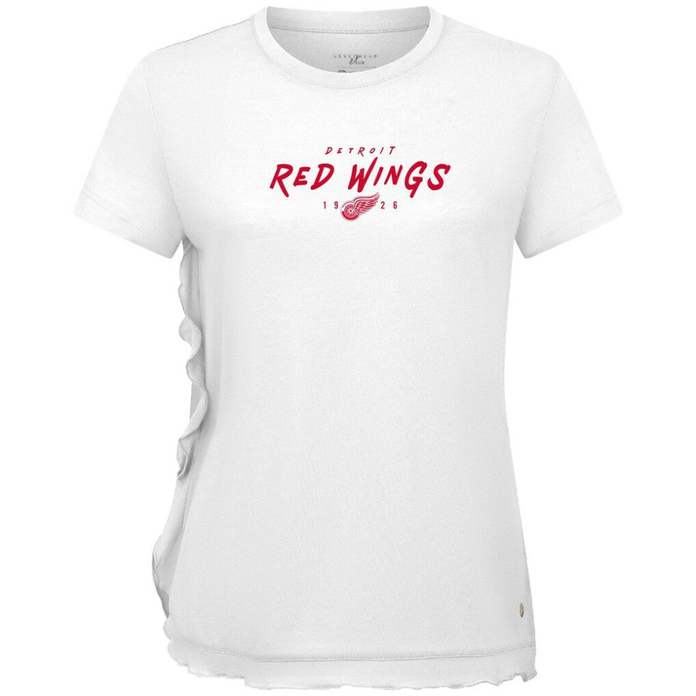 Detroit Red Wings Levelwear Women's Airflow Scratched T-Shirt - White T-shirts