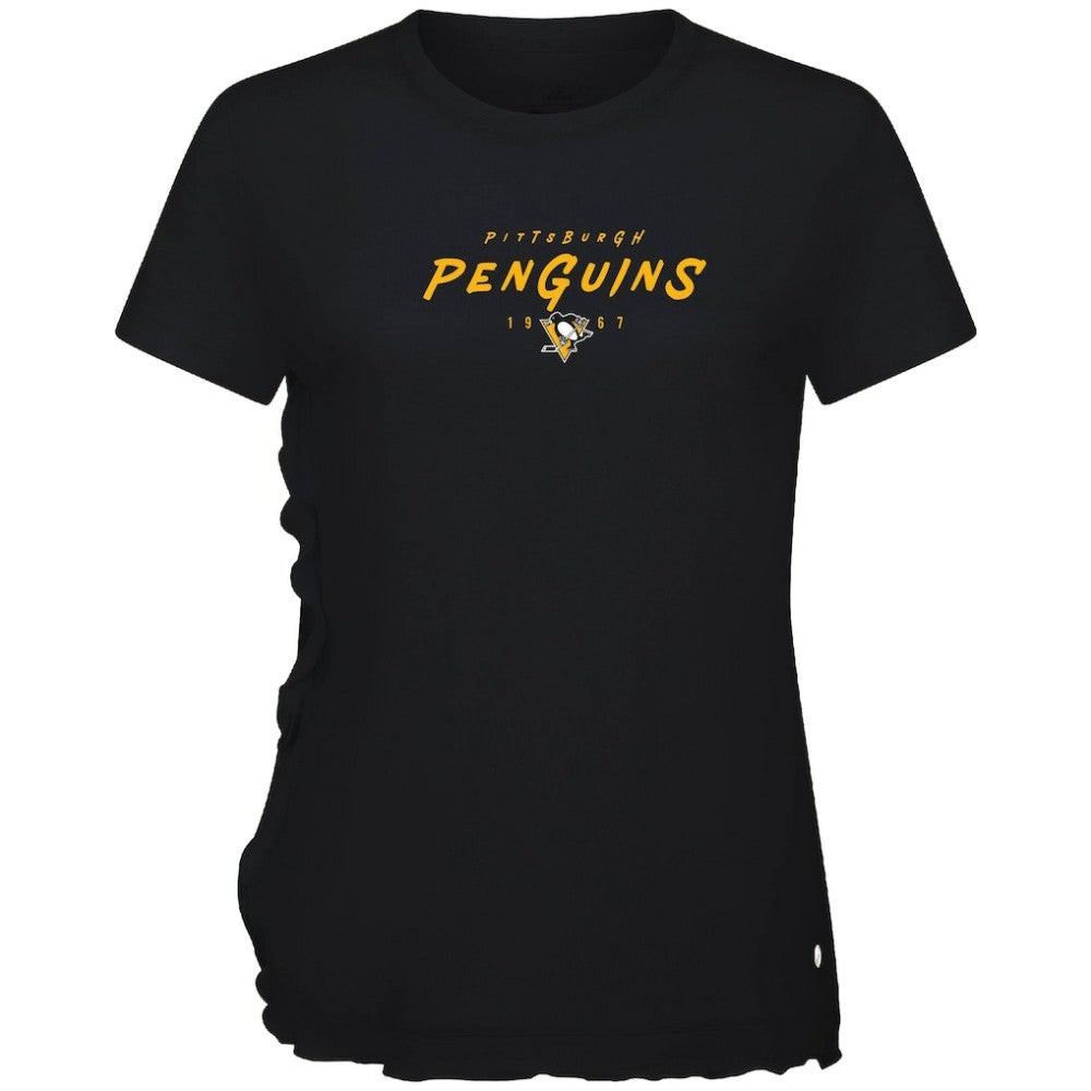 Pittsburgh Penguins Levelwear Women's Airflow Scratched T-Shirt - Black T-shirts