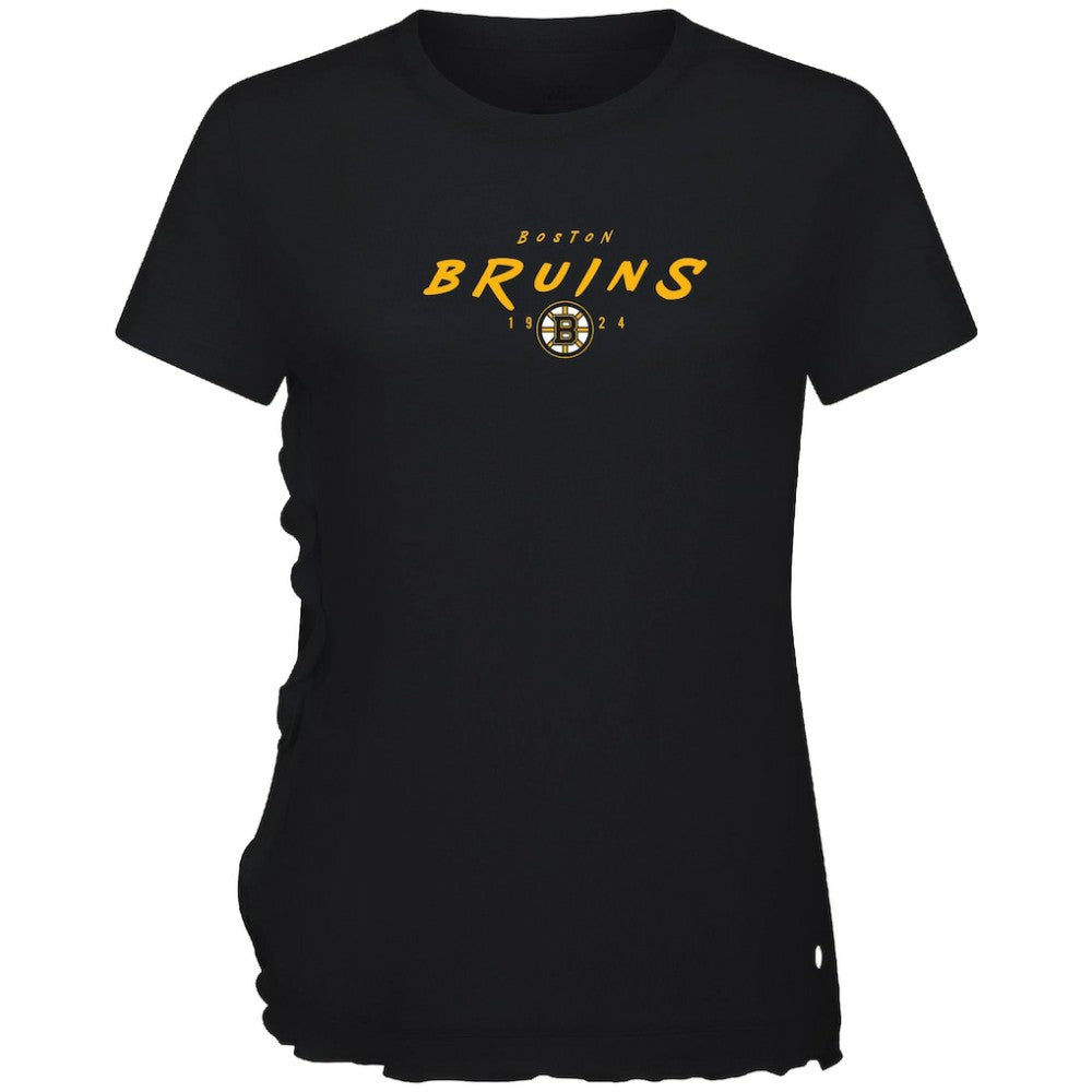 Boston Bruins Levelwear Women's Airflow Scratched T-Shirt - Black T-shirts
