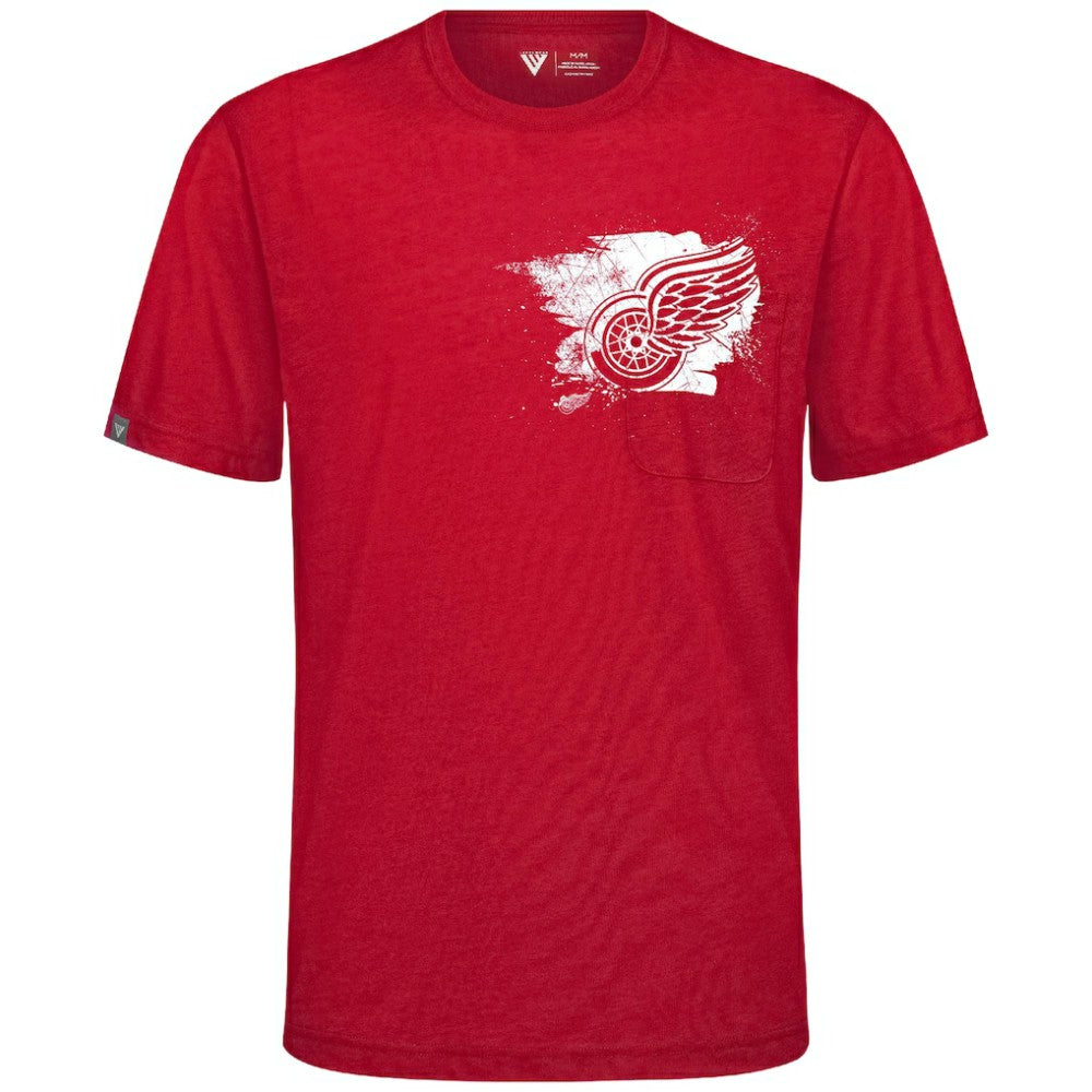Detroit Red Wings Levelwear Focal Blasted T-Shirt - Red T-shirts