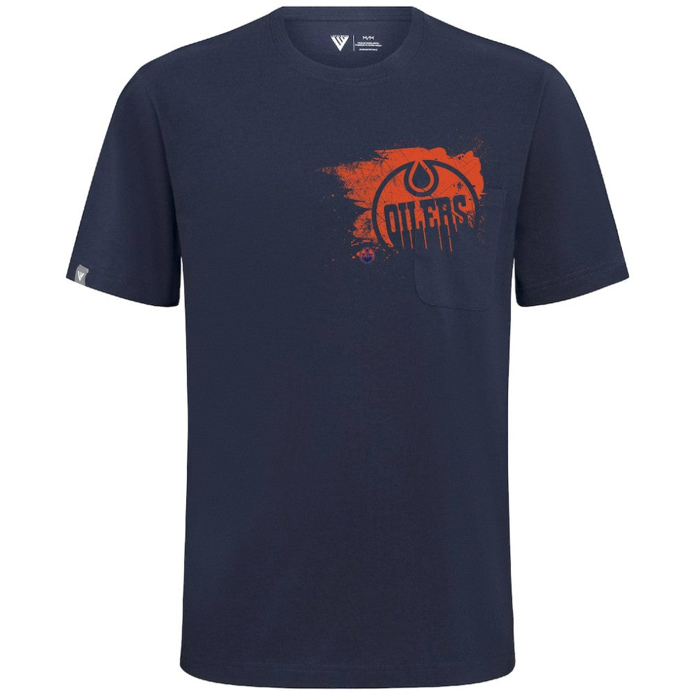 Edmonton Oilers Levelwear Focal Blasted T-Shirt - Navy T-shirts