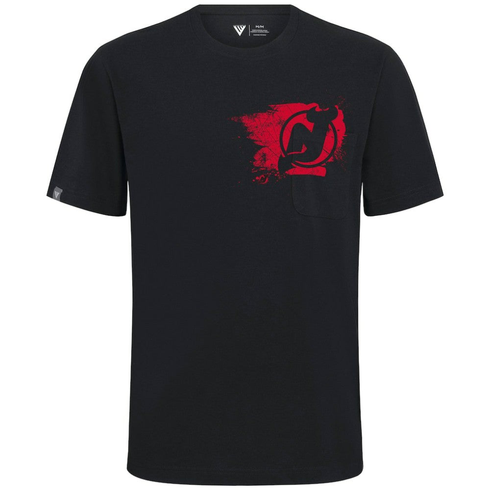 New Jersey Devils Levelwear Focal Blasted T-Shirt - Black T-shirts