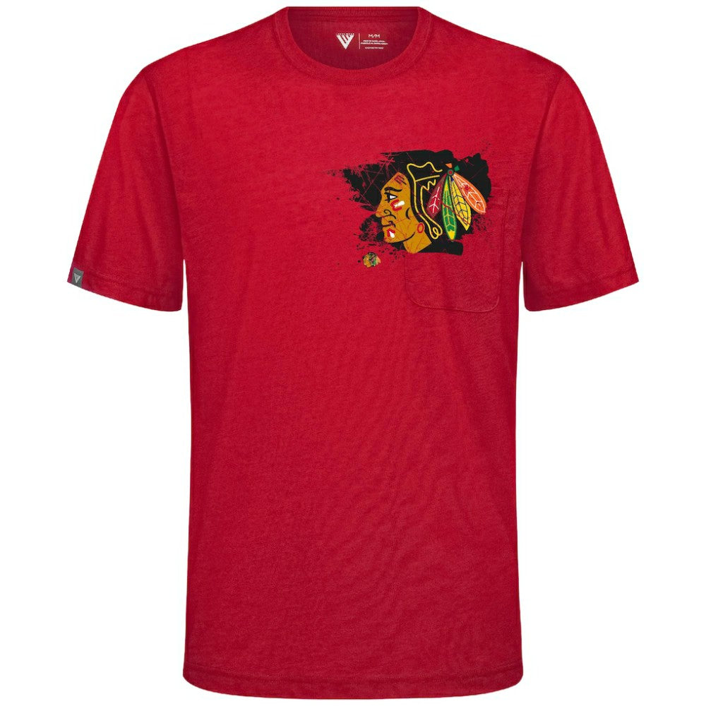 Chicago Blackhawks Levelwear Focal Blasted T-Shirt - Red T-shirts