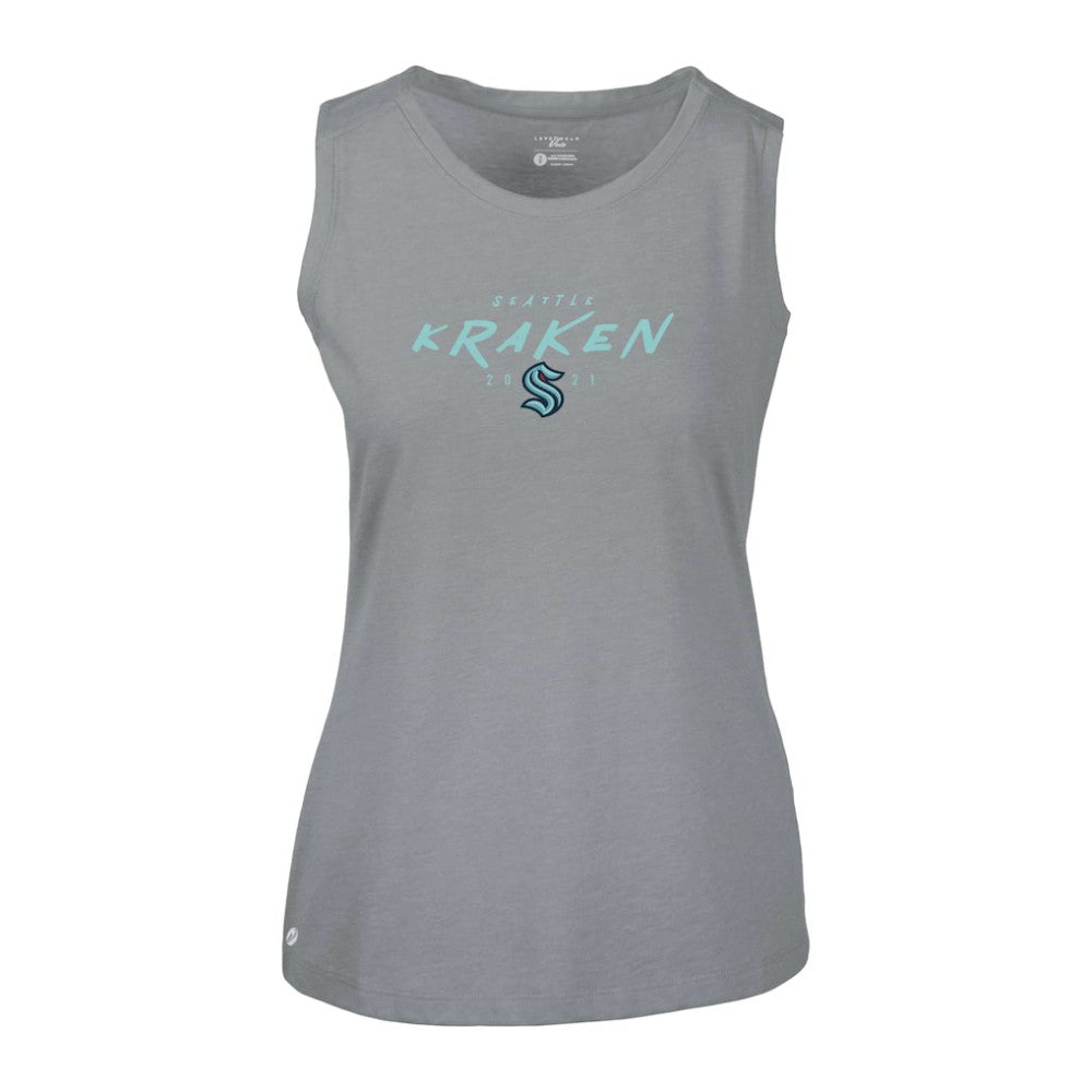 Seattle Kraken Levelwear Women's Macy Scratched Tank Top - Gray Tank Top