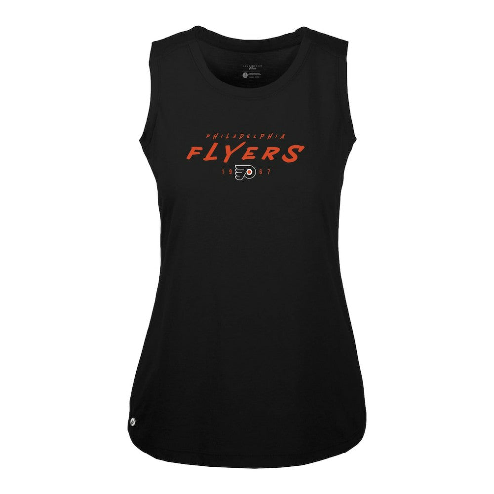 Philadelphia Flyers Levelwear Women's Macy Scratched Tank Top - Black Tank Top