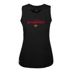 Chicago Blackhawks Levelwear Women's Macy Scratched Tank Top - Black Tank Top