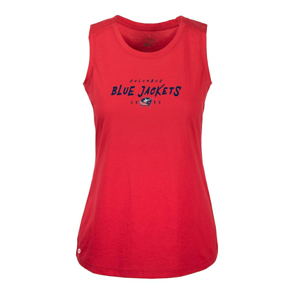 Columbus Blue Jackets Levelwear Women's Macy Scratched Tank Top - Red Tank Top