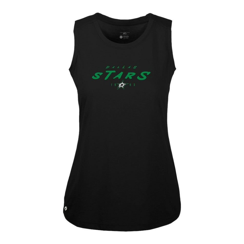 Dallas Stars Levelwear Women's Macy Scratched Tank Top - Black Tank Top