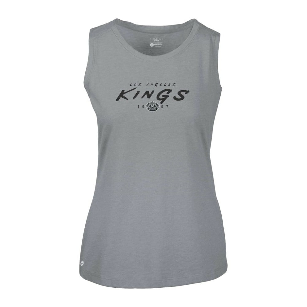 Los Angeles Kings Levelwear Women's Macy Scratched Tank Top - Gray Tank Top