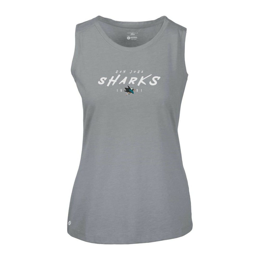 San Jose Sharks Levelwear Women's Macy Scratched Tank Top - Gray Tank Top