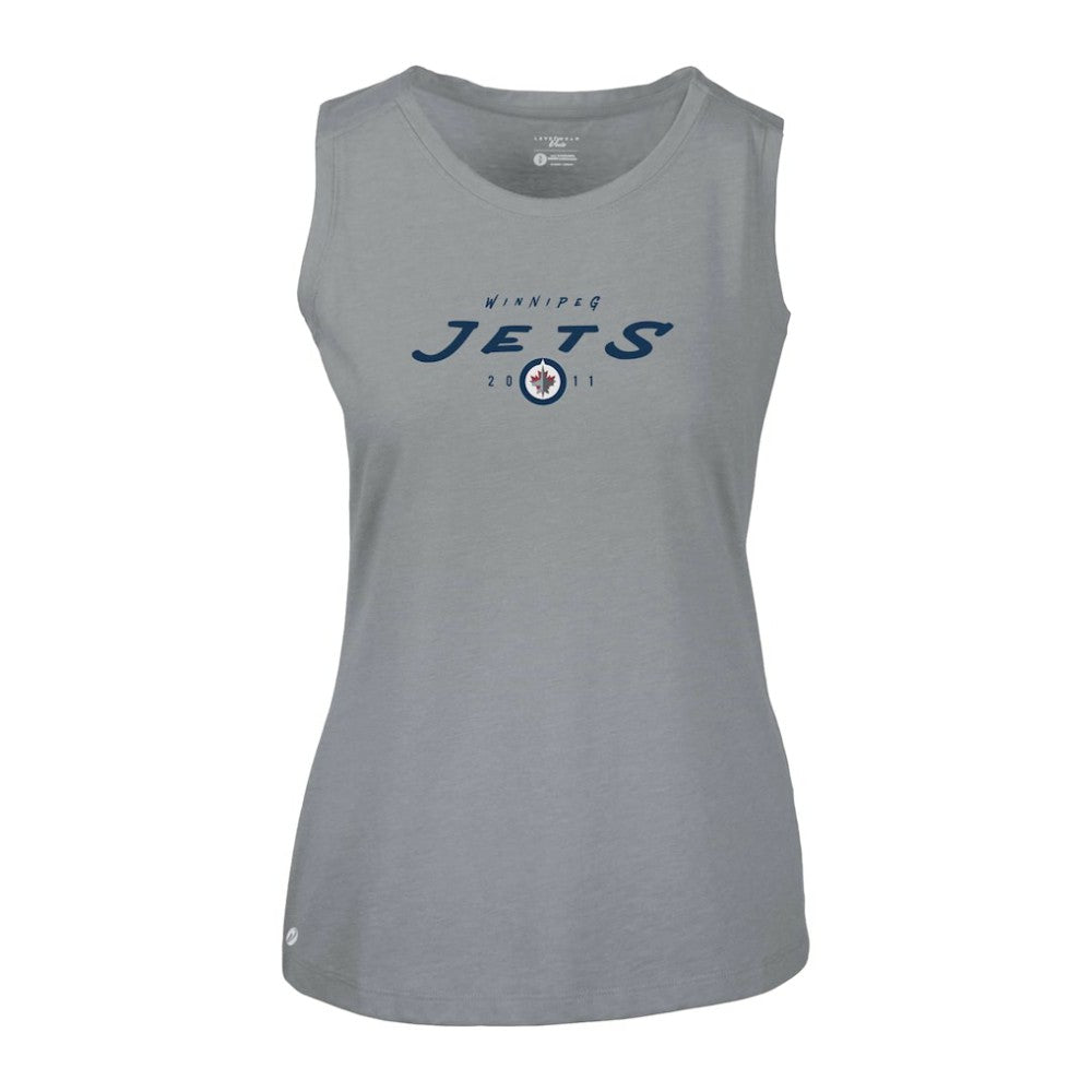 Winnipeg Jets Levelwear Women's Macy Scratched Tank Top - Gray Tank Top