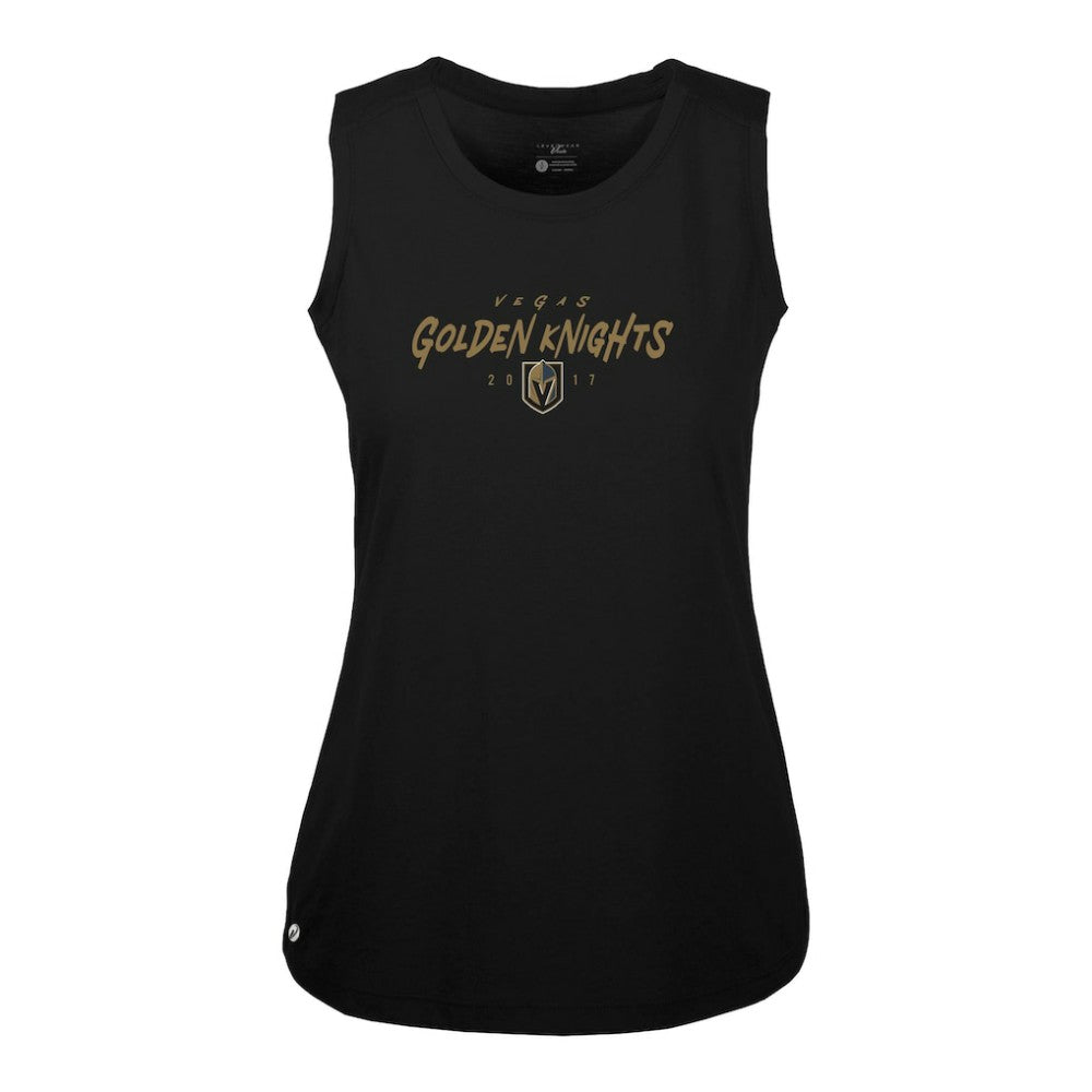 Vegas Golden Knights Levelwear Women's Macy Scratched Tank Top - Black Tank Top