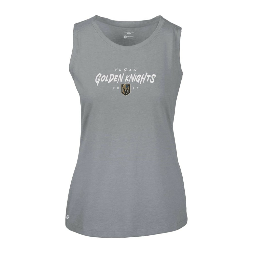 Vegas Golden Knights Levelwear Women's Macy Scratched Tank Top - Gray Tank Top