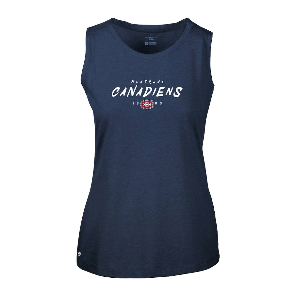 Montreal Canadiens Levelwear Women's Macy Scratched Tank Top - Navy Tank Top
