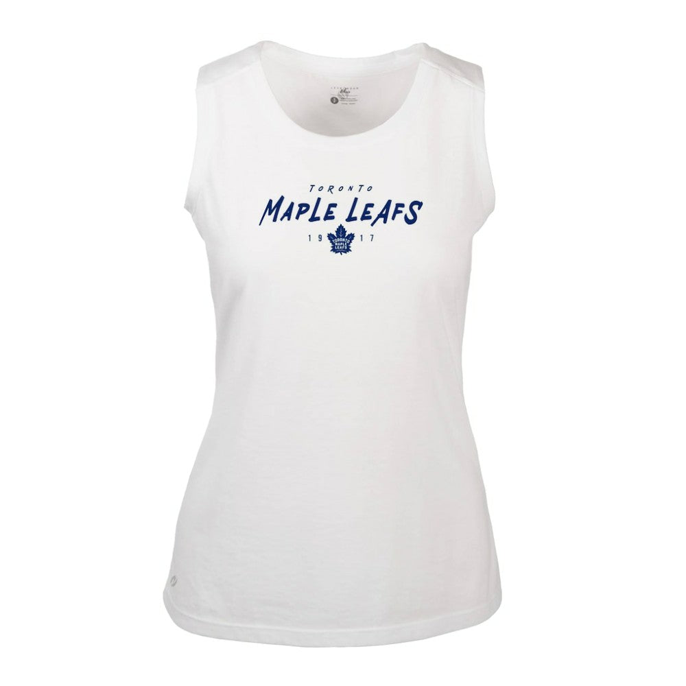 Toronto Maple Leafs Levelwear Women's Macy Scratched Tank Top - White Tank Top