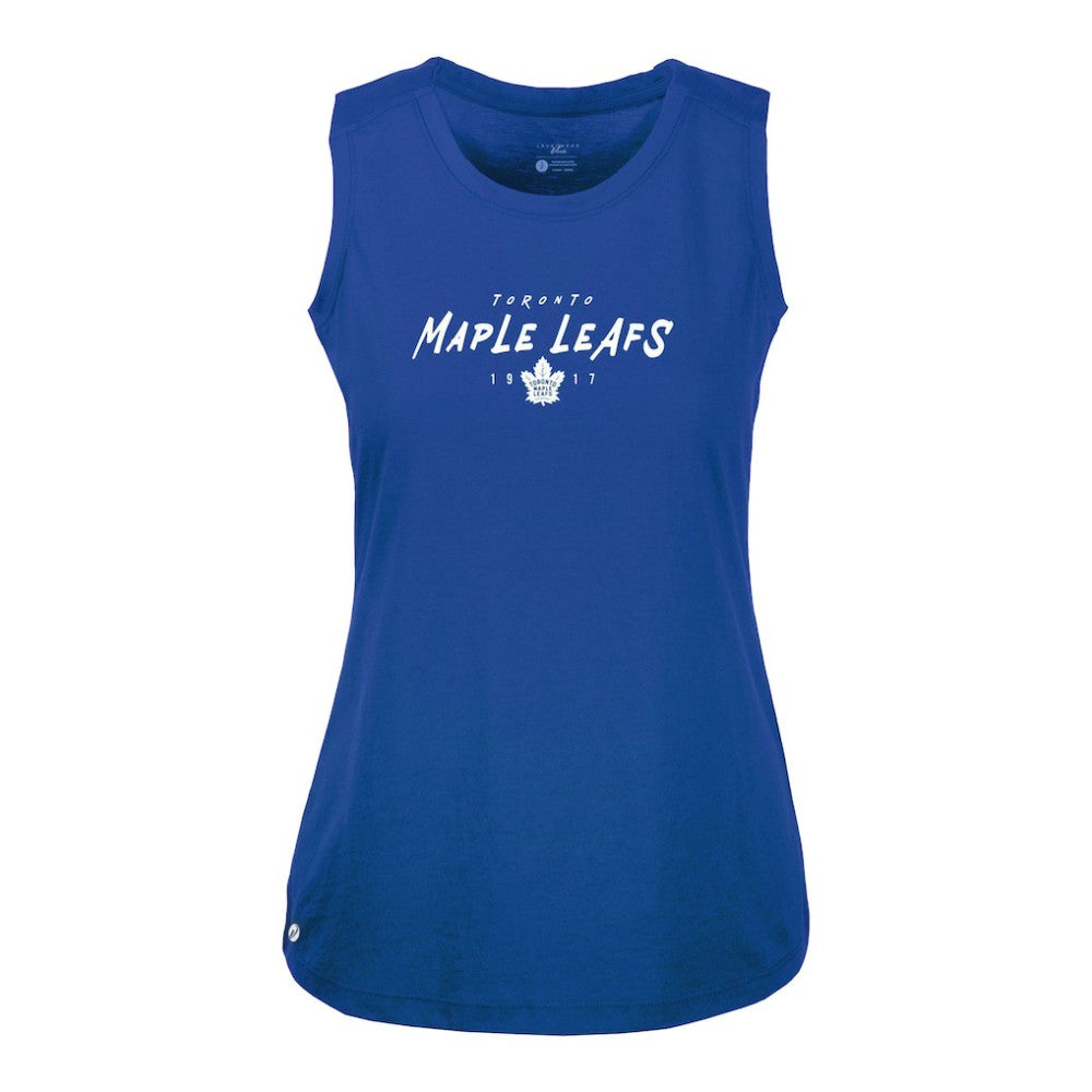 Toronto Maple Leafs Levelwear Women's Macy Scratched Tank Top - Royal Tank Top