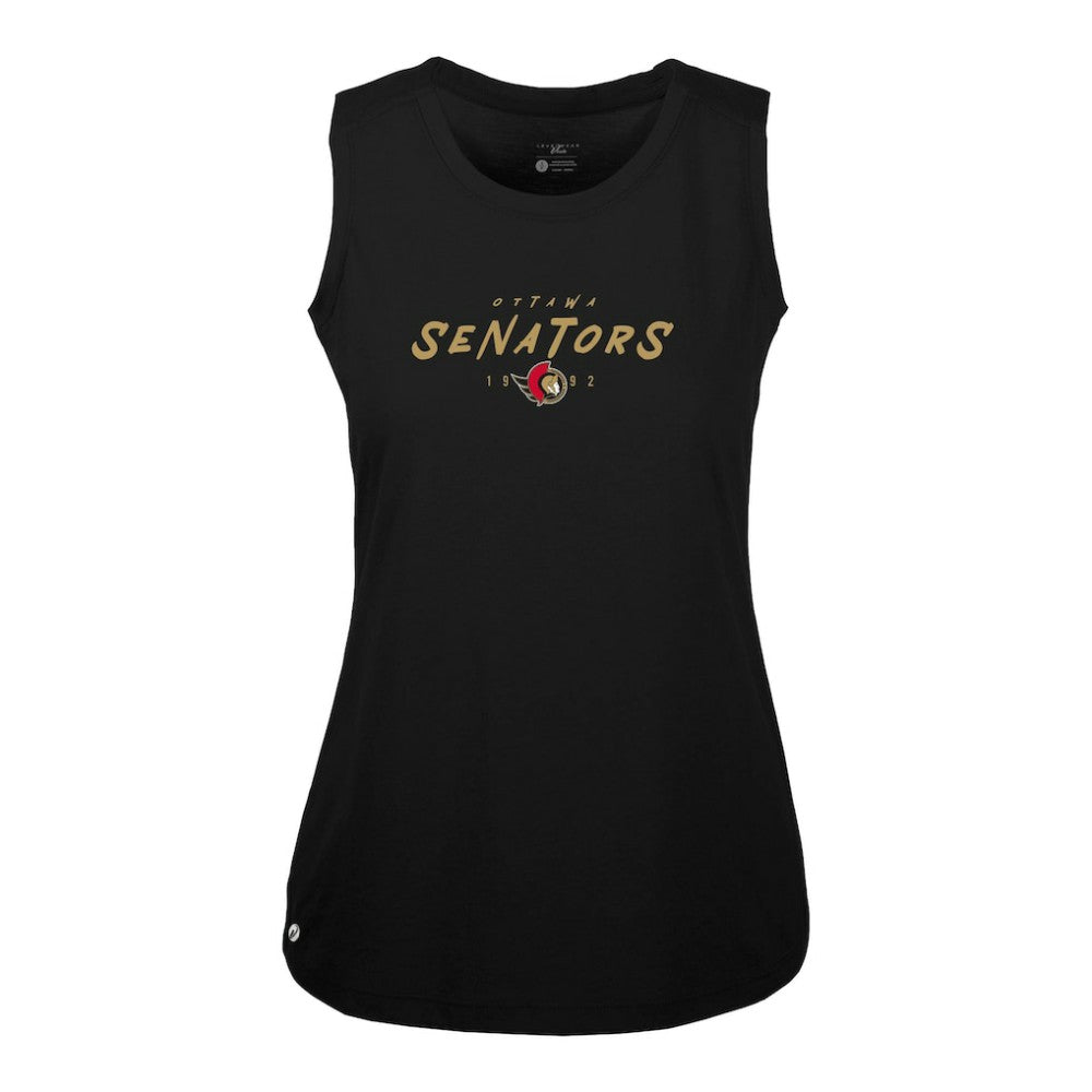 Ottawa Senators Levelwear Women's Macy Scratched Tank Top - Black Tank Top