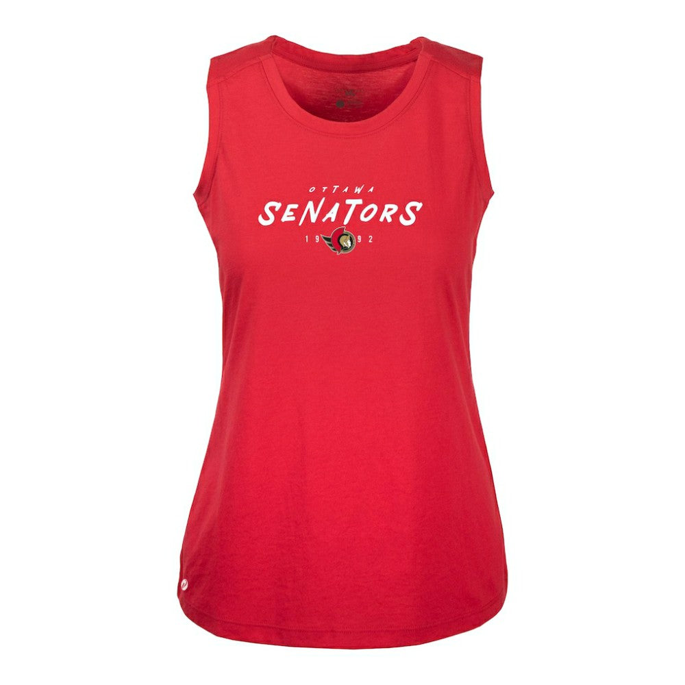 Ottawa Senators Levelwear Women's Macy Scratched Tank Top - Red Tank Top