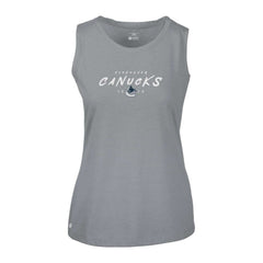 Vancouver Canucks Levelwear Women's Macy Scratched Tank Top - Gray Tank Top