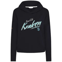 Seattle Kraken Levelwear Women's Sweet Sizzle Tri-Blend Cropped Pullover Hoodie - Black Hoodies
