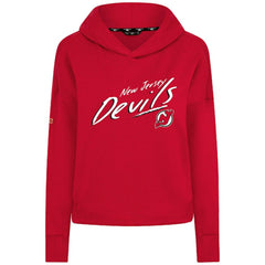 New Jersey Devils Levelwear Women's Sweet Sizzle Tri-Blend Cropped Pullover Hoodie - Red Jerseys