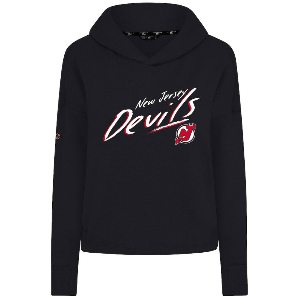 New Jersey Devils Levelwear Women's Sweet Sizzle Tri-Blend Cropped Pullover Hoodie - Black Jerseys