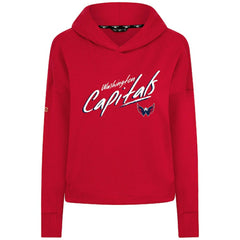 Washington Capitals Levelwear Women's Sweet Sizzle Tri-Blend Cropped Pullover Hoodie - Red Hoodies