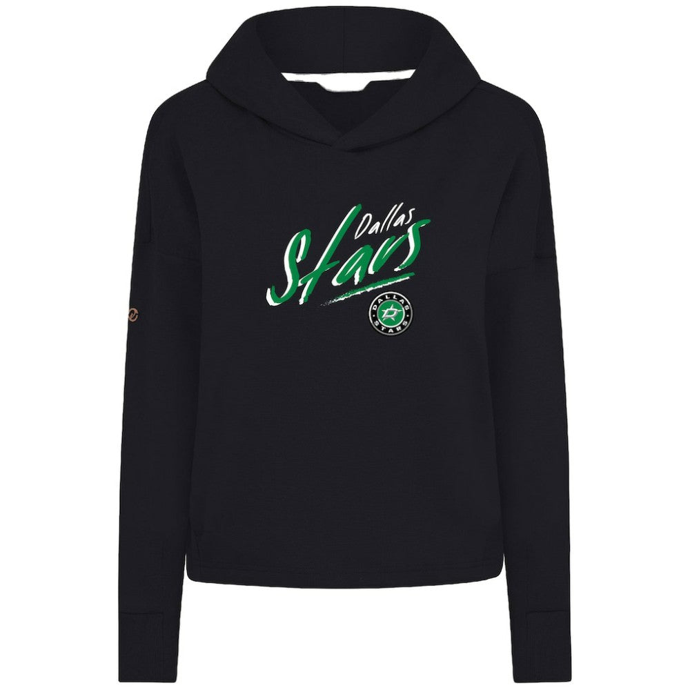 Dallas Stars Levelwear Women's Sweet Sizzle Tri-Blend Cropped Pullover Hoodie - Black Hoodies