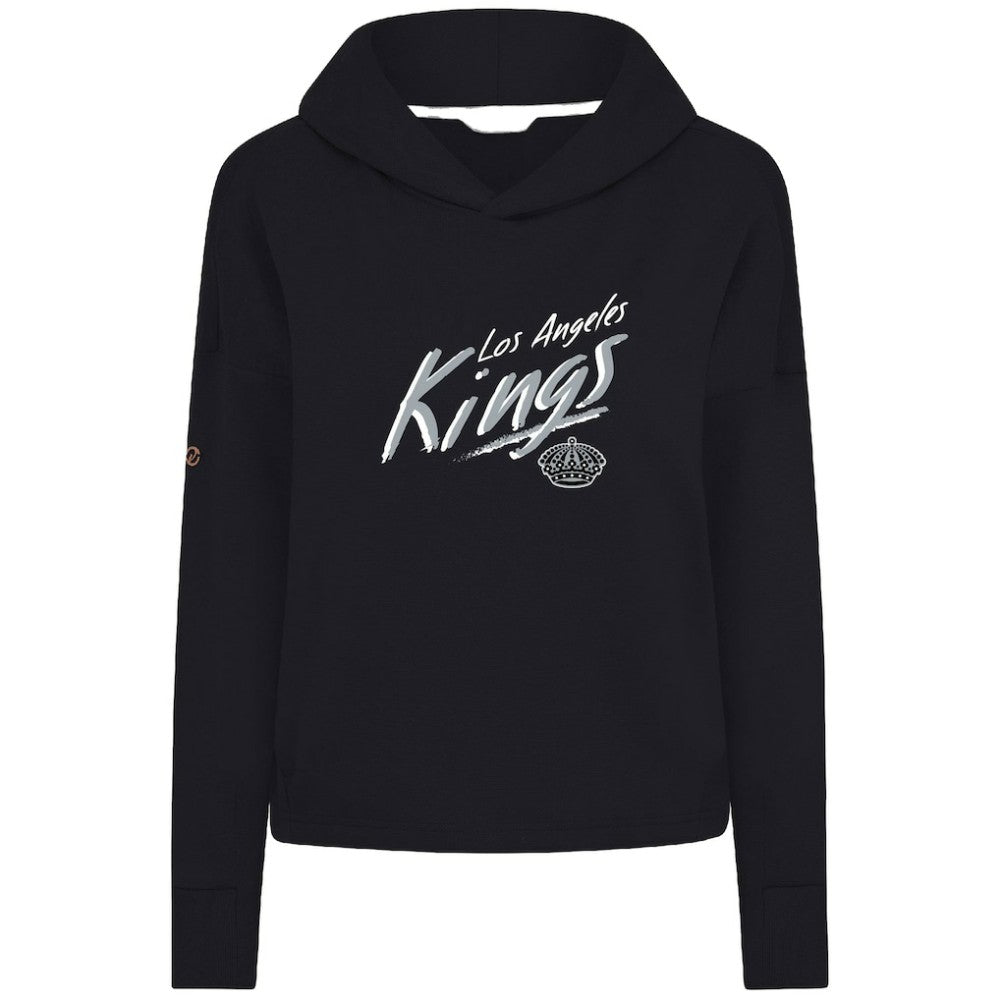 Los Angeles Kings Levelwear Women's Sweet Sizzle Tri-Blend Cropped Pullover Hoodie - Black Hoodies