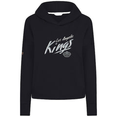 Los Angeles Kings Levelwear Women's Sweet Sizzle Tri-Blend Cropped Pullover Hoodie - Black Hoodies