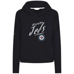 Winnipeg Jets Levelwear Women's Sweet Sizzle Tri-Blend Cropped Pullover Hoodie - Black Hoodies