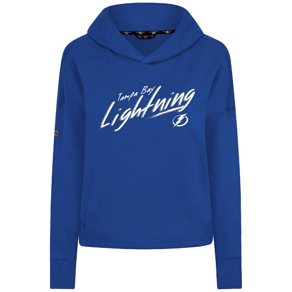 Tampa Bay Lightning Levelwear Women's Sweet Sizzle Tri-Blend Cropped Pullover Hoodie - Royal Hoodies