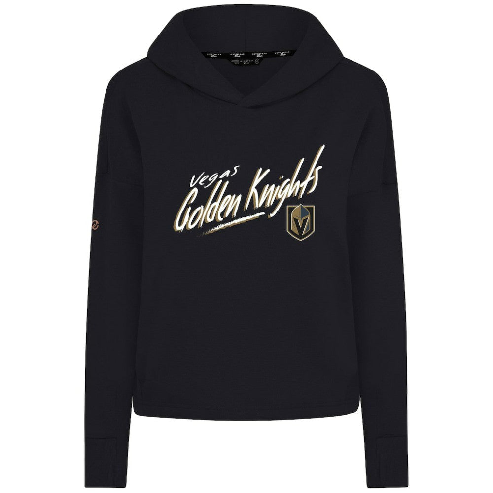 Vegas Golden Knights Levelwear Women's Sweet Sizzle Tri-Blend Cropped Pullover Hoodie - Black Hoodies