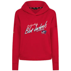 Columbus Blue Jackets Levelwear Women's Sweet Sizzle Tri-Blend Cropped Pullover Hoodie - Red Hoodies