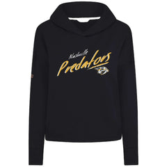 Nashville Predators Levelwear Women's Sweet Sizzle Tri-Blend Cropped Pullover Hoodie - Black Hoodies
