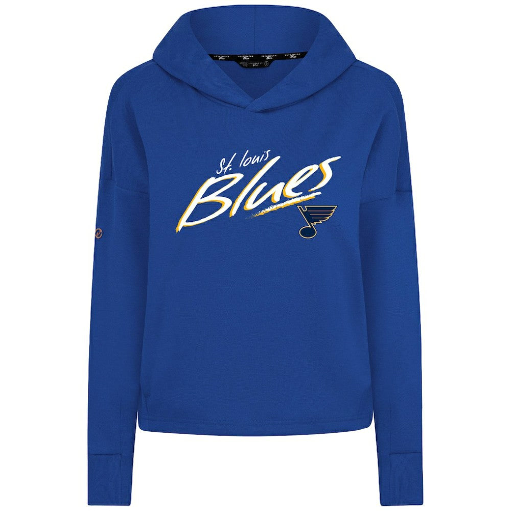 St. Louis Blues Levelwear Women's Sweet Sizzle Tri-Blend Cropped Pullover Hoodie - Royal Hoodies