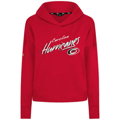 Carolina Hurricanes Levelwear Women's Sweet Sizzle Tri-Blend Cropped Pullover Hoodie - Red Hoodies
