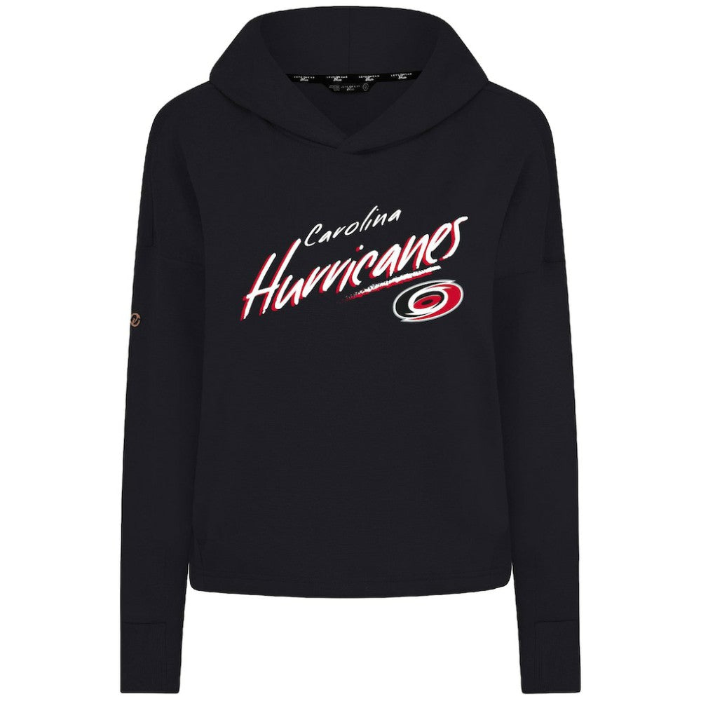 Carolina Hurricanes Levelwear Women's Sweet Sizzle Tri-Blend Cropped Pullover Hoodie - Black Hoodies