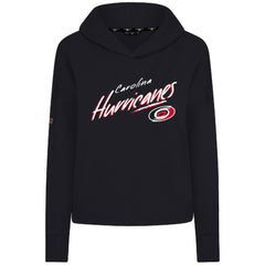 Carolina Hurricanes Levelwear Women's Sweet Sizzle Tri-Blend Cropped Pullover Hoodie - Black Hoodies