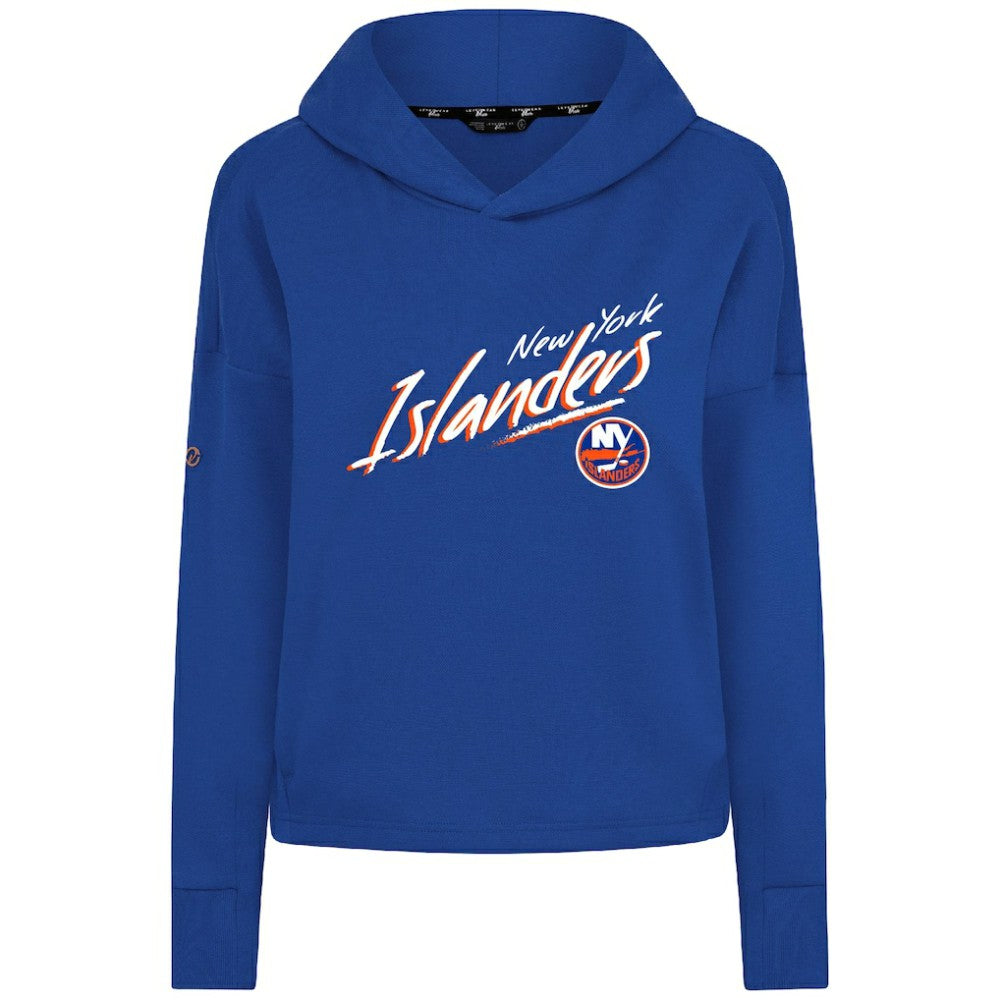 New York Islanders Levelwear Women's Sweet Sizzle Tri-Blend Cropped Pullover Hoodie - Royal Hoodies