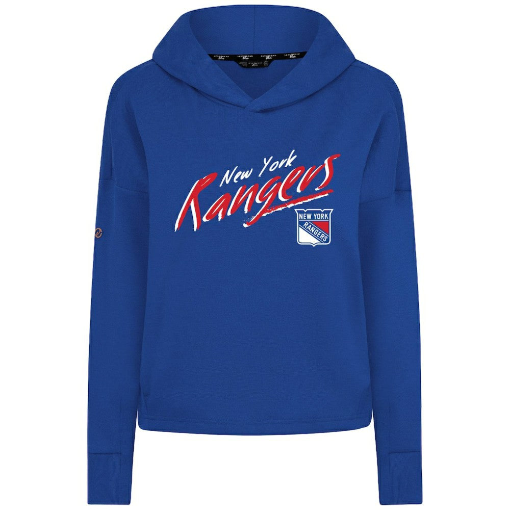 New York Rangers Levelwear Women's Sweet Sizzle Tri-Blend Cropped Pullover Hoodie - Royal Hoodies