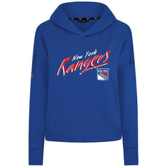 New York Rangers Levelwear Women's Sweet Sizzle Tri-Blend Cropped Pullover Hoodie - Royal Hoodies