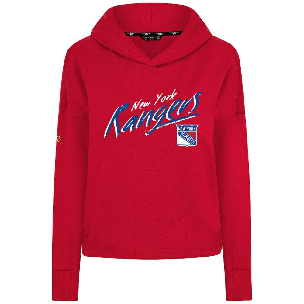 New York Rangers Levelwear Women's Sweet Sizzle Tri-Blend Cropped Pullover Hoodie - Red Hoodies
