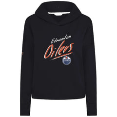 Edmonton Oilers Levelwear Women's Sweet Sizzle Tri-Blend Cropped Pullover Hoodie - Black Hoodies