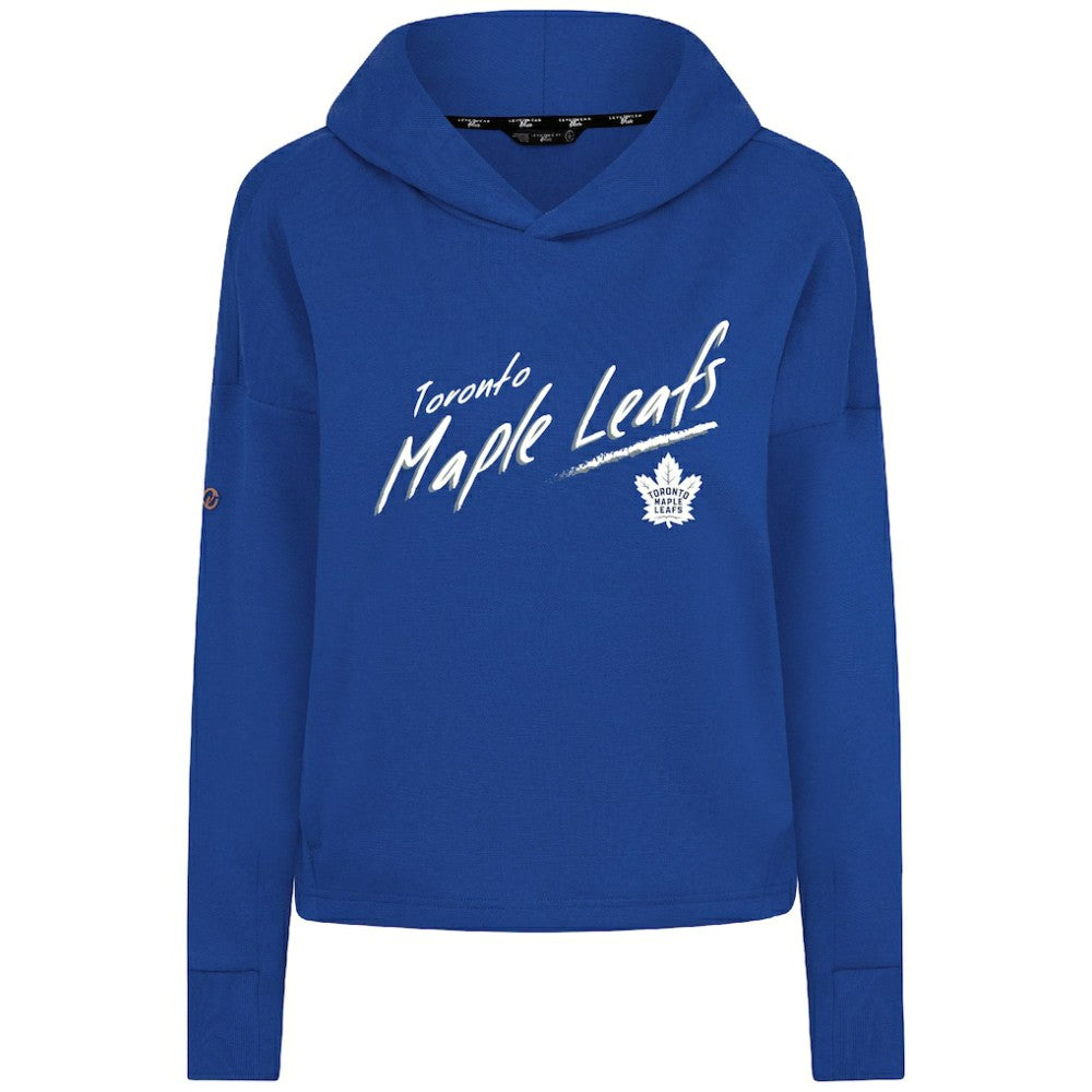 Toronto Maple Leafs Levelwear Women's Sweet Sizzle Tri-Blend Cropped Pullover Hoodie - Royal Hoodies